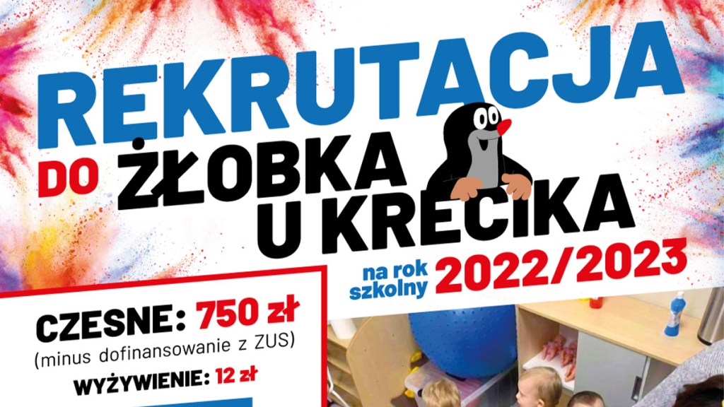 REKRUTACJA DO ŻŁOBKA U KRECIKA W STRZELNIE NA ROK SZKOLNY&nbsp;2022/2023