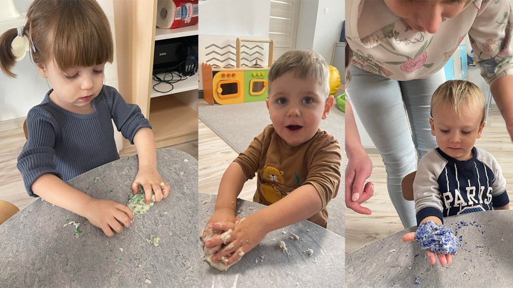 DZIECI TWORZYŁY KOLOROWE „GLUTY” – ŻŁOBEK U&nbsp;KRECIKA