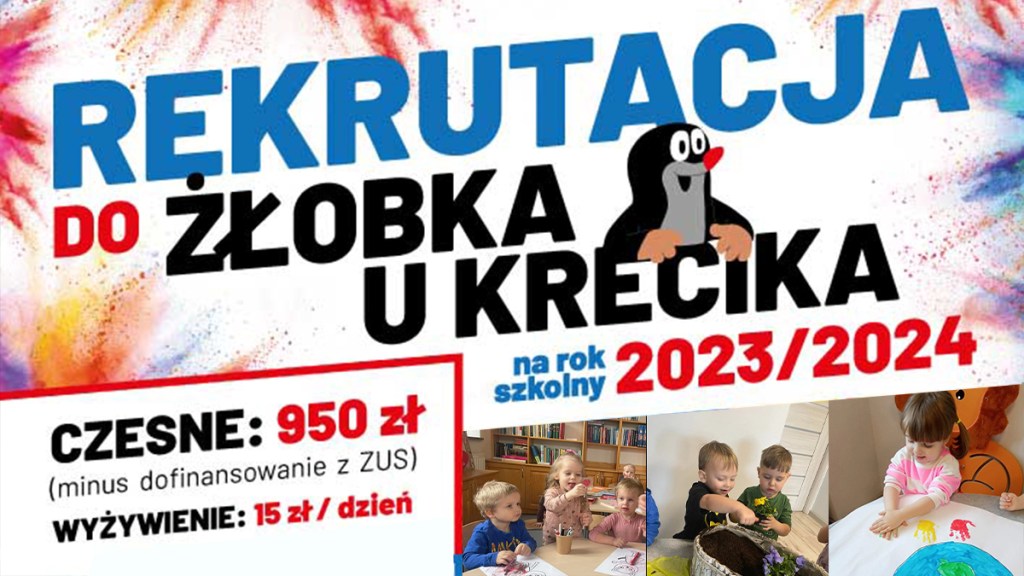 REKRUTACJA DO ŻŁOBKA U KRECIKA NA ROK&nbsp;2023/2024